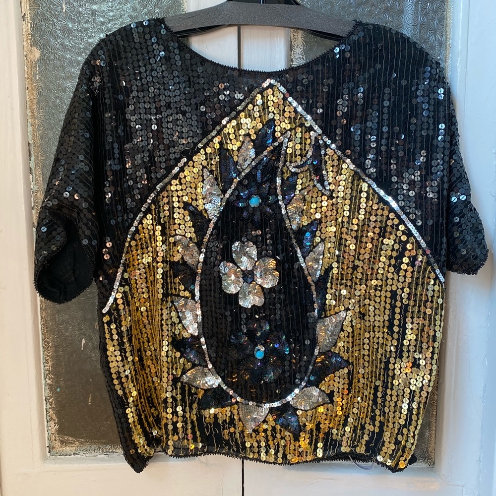Vintage Top with Sequin Detailing